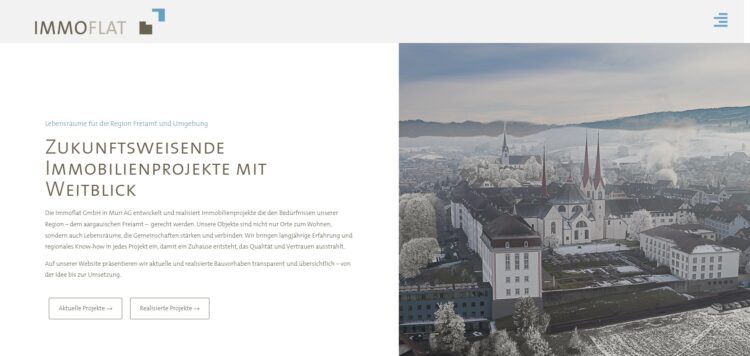 Immoflat GmbH Muri AG - Front Webpage
